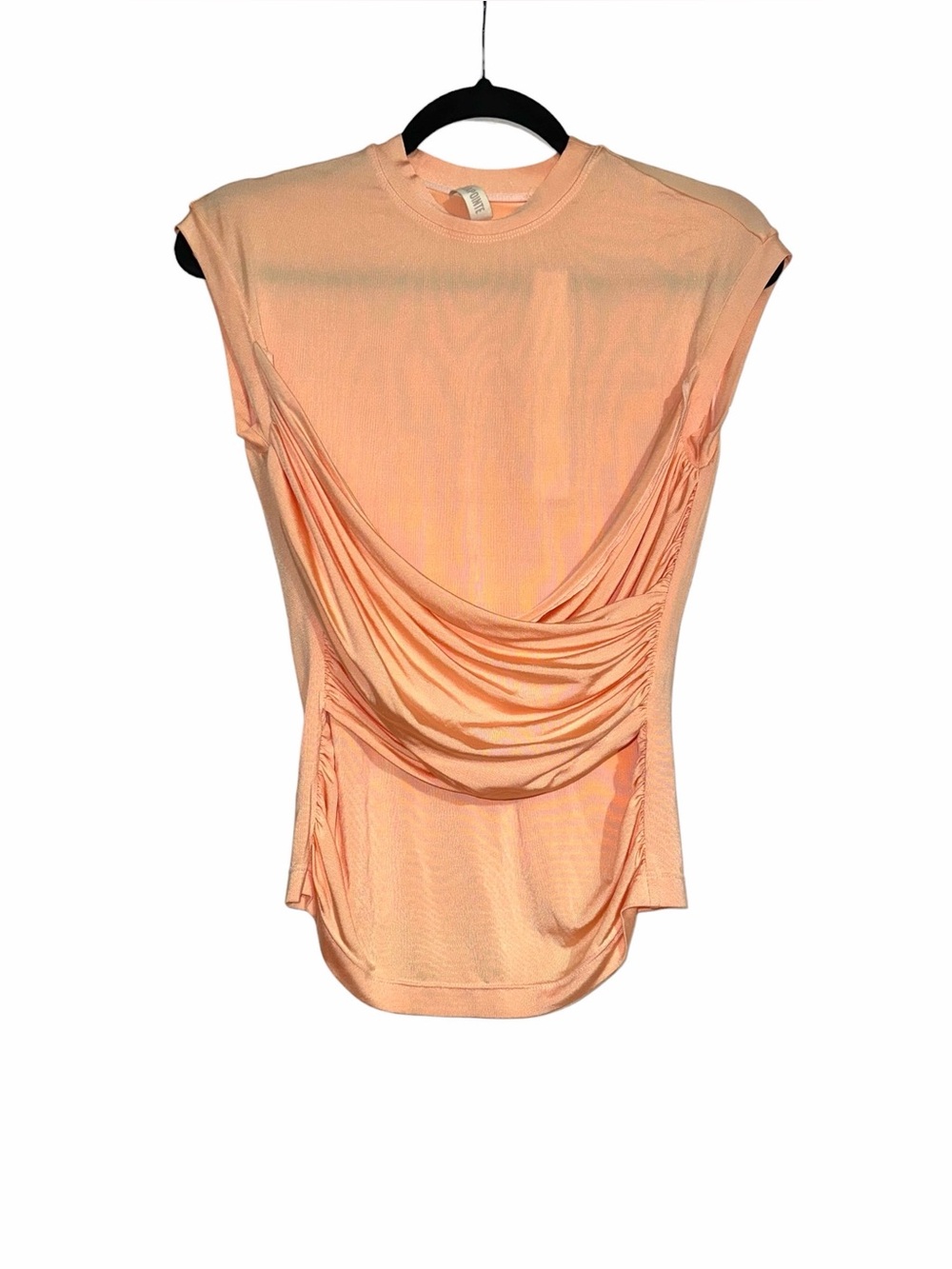 NWT Lapointe Sleeveless Draped Ruched Sleeveless Jersey Top 6 in Melon